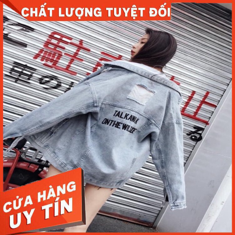 HÀNG NHẬP KHẨU -  Áo khoác jean nam unisex couple cực cá tính nhé (in talk) 🥰🥰🥰 - Hàng Nhập Khẩu