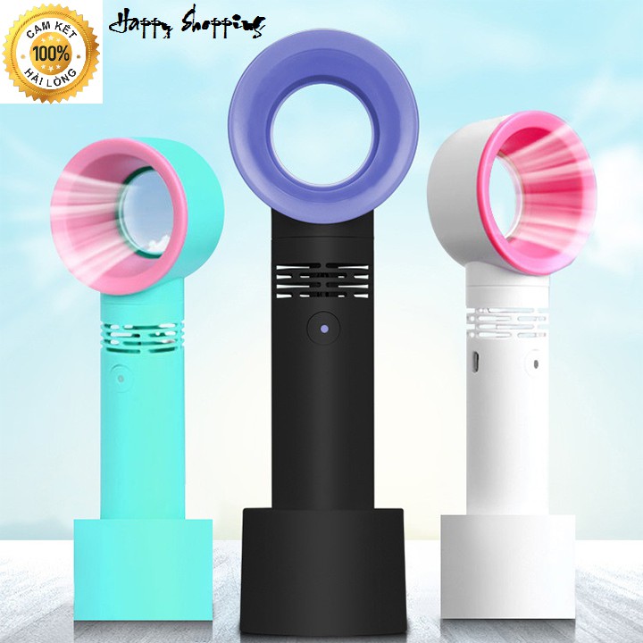 Quạt Không Cánh USB Cầm Tay Mini, Quạt Để bàn Sạc Pin Với 3 Mức Điều Chỉnh