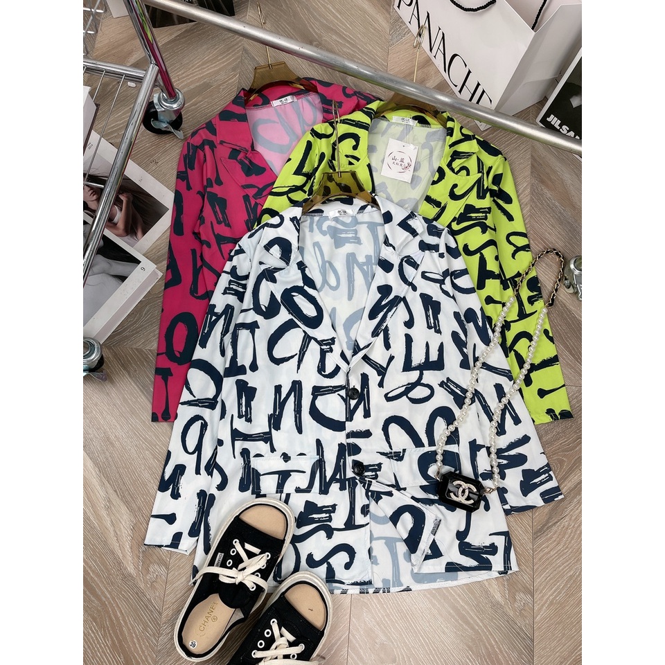 Áo blazer vest họa tiết chữ dáng thụng siêu hot TH279 | BigBuy360 - bigbuy360.vn