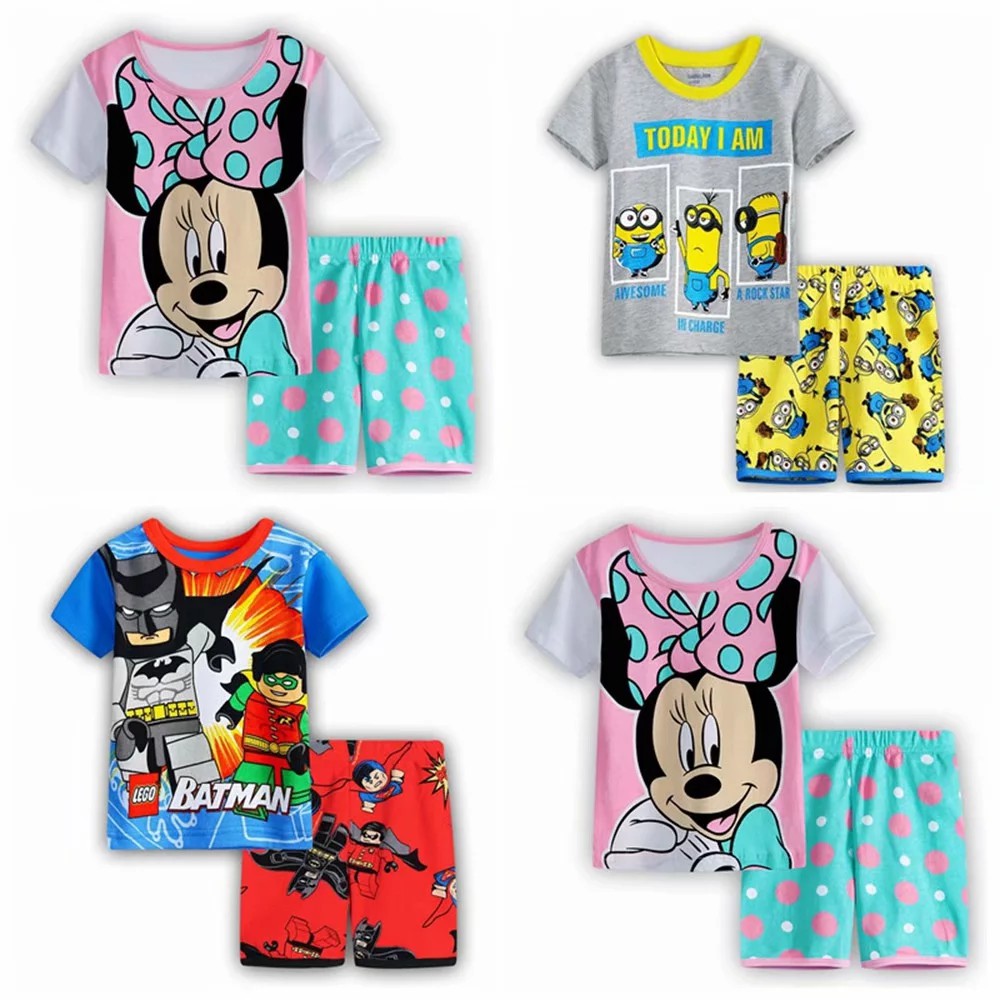 Bộ đồ ngủ cho bé gái in hình chuột Mickey Minnie xinh xắn