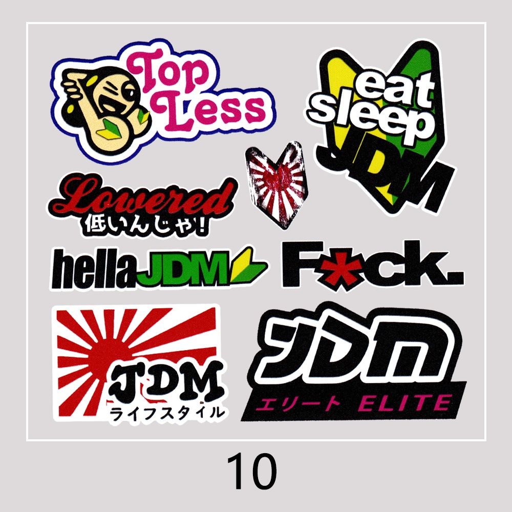 1 Nhãn Dán Logo JDM Chất Liệu PU Chống Nước Trang Trí Mũ Bảo Hiểm Xe Máy