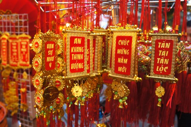 Sét 10 liễn/ dây treo trang trí Tết in câu chúc