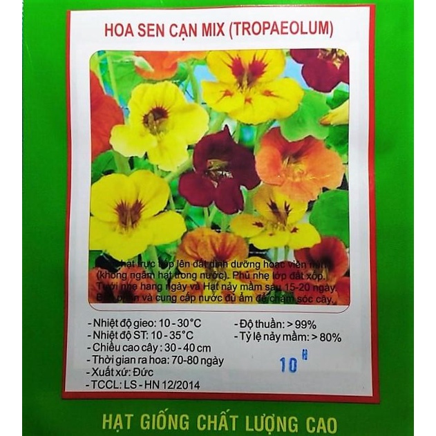 ( SIÊU RẺ ) Hạt giống hoa sen cạn nhiều màu 10 hạt
