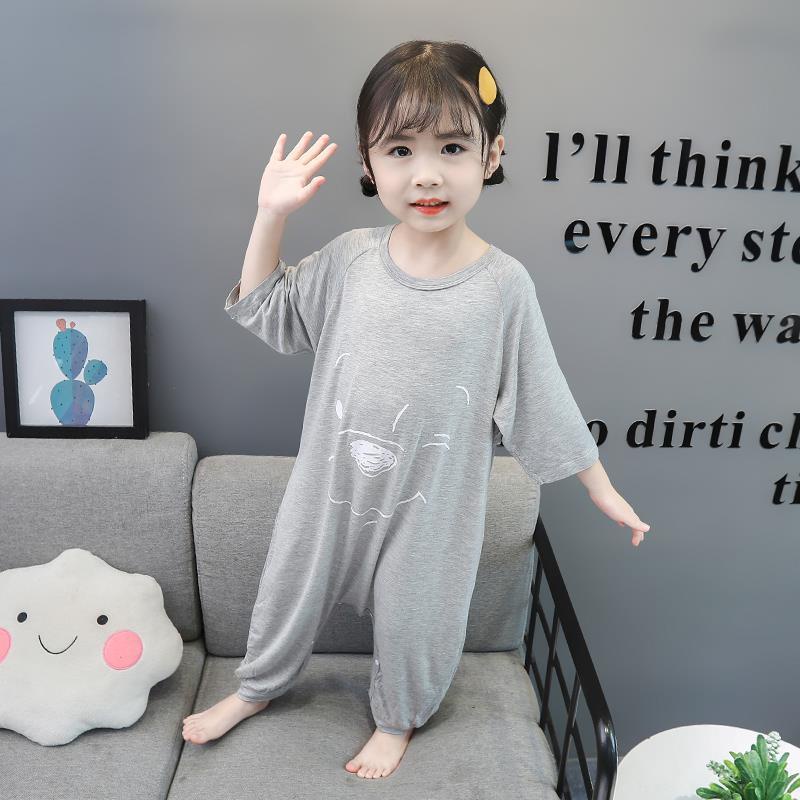 Bộ Đồ Ngủ Liền Thân Tay Ngắn Vải Mỏng Dành Cho Bé Trai Gái 0-6 Tuổi