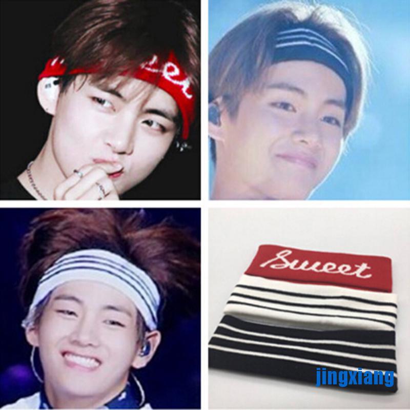 [jing] Kpop BTS V Head Band Bangtan Boys Wide Sports Yoga Headband Stretch Elastic [vn]