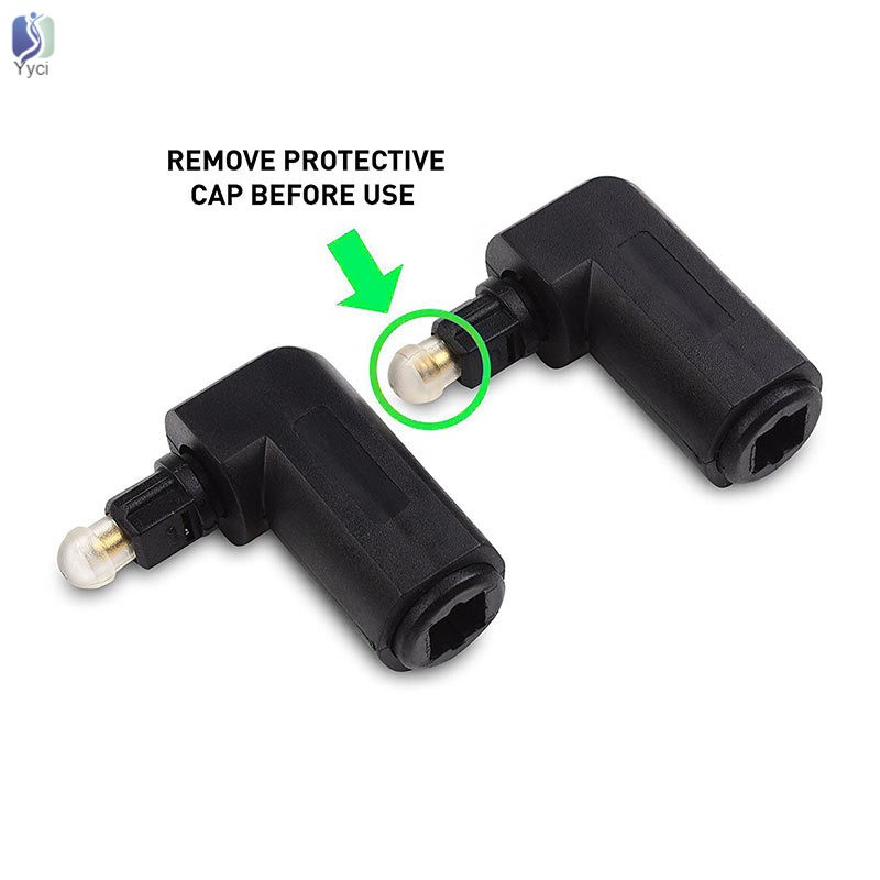 Yy Male to Female Optical Digital Audio Converter Adapter with 90 Degree Right Angle 360 Swivel for Toslink Jack @VN