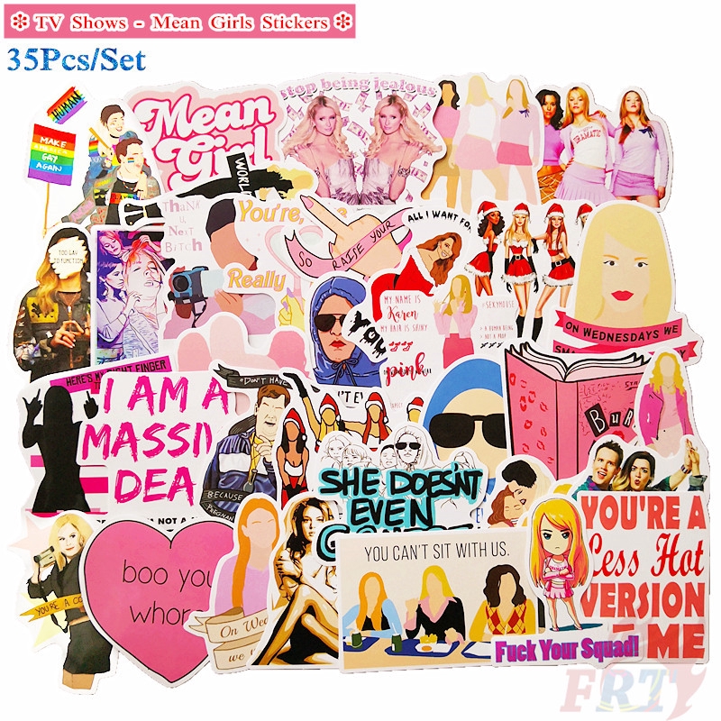 ❉ Nhãn dán Mean Girls ❉ 35 Cái / bộ Nhãn dán đề can Doodle chống nước thời trang DIY