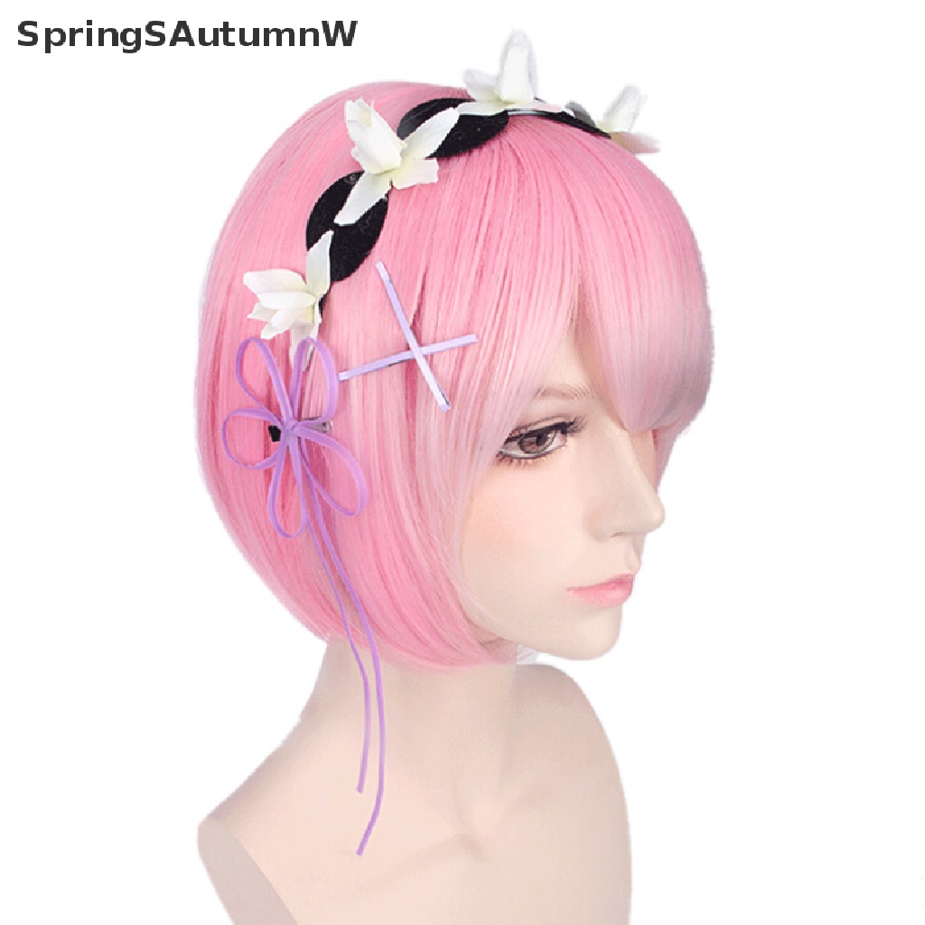 Bộ tóc giả hóa trang Hajimeru Isekai Seikatsu Rem màu xanh dương + hồng hàng mới