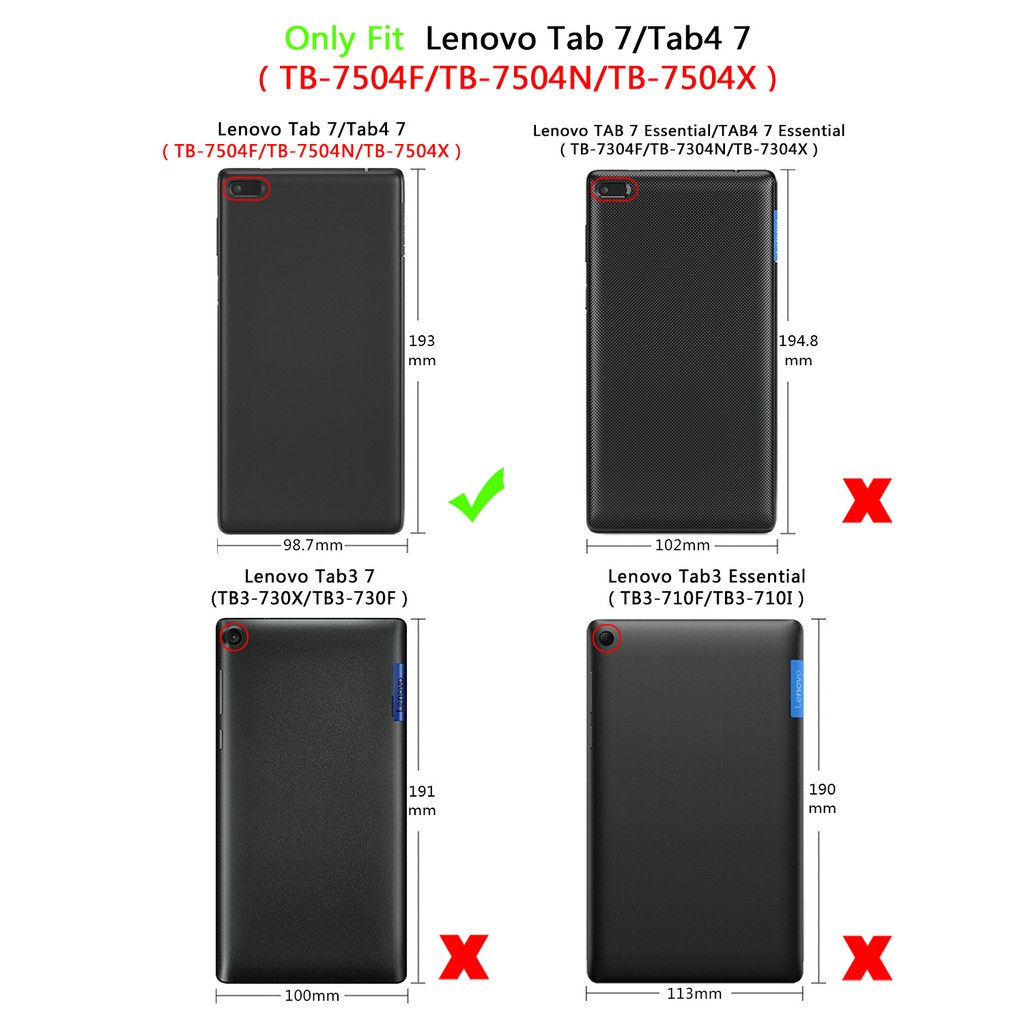 Bao Da Máy Tính Bảng Pu Cứng Siêu Mỏng Kèm Giá Đỡ Cho Lenovo Tab 7 "Tab4 7) Tb-7504F / N / X