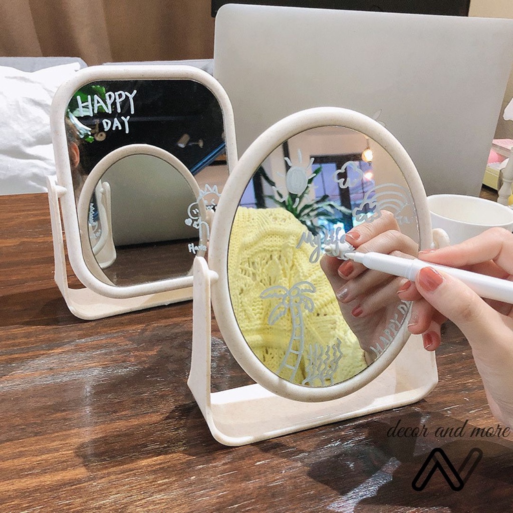 Gương để bàn trang điểm, gương xoay 2 mặt decor phòng ngủ