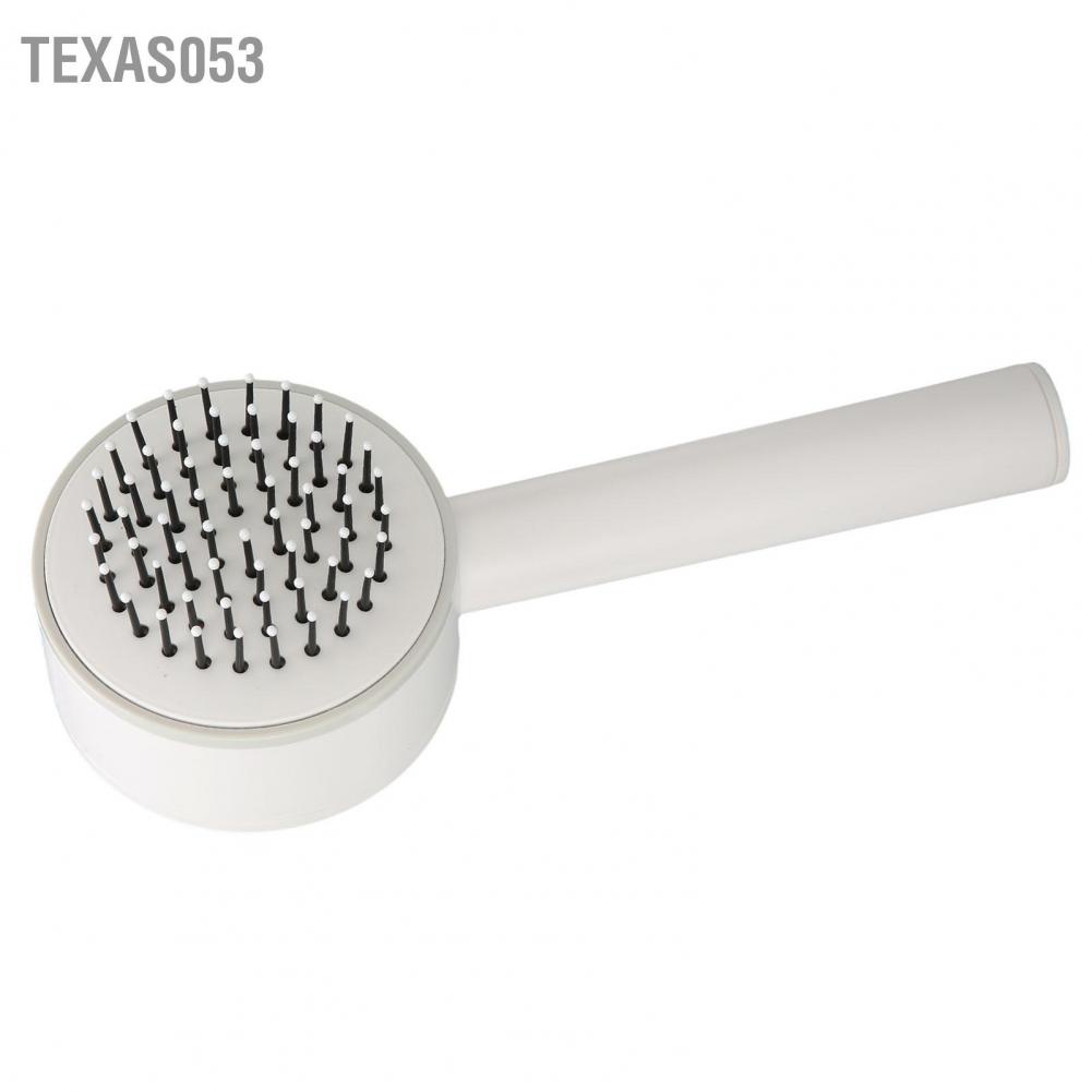 Texas053 Bàn chải xoa bóp đệm khí cho phụ nữ tóc gỡ rối Công cụ tạo kiểu thẳng xoăn Màu trắng