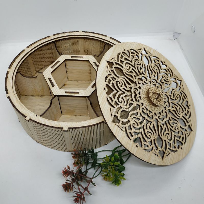 Hộp Gỗ Tròn 7 Ngăn