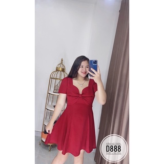 Bigsize Đầm nơ trơn D888
