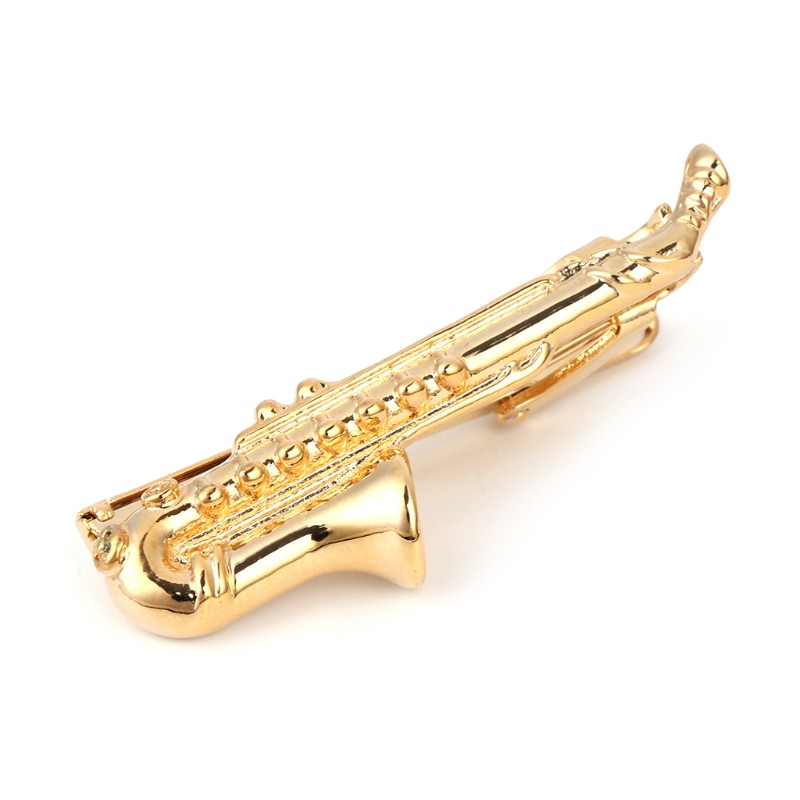 Kẹp Cà Vạt Hình Kèn Saxophone Sáng Tạo