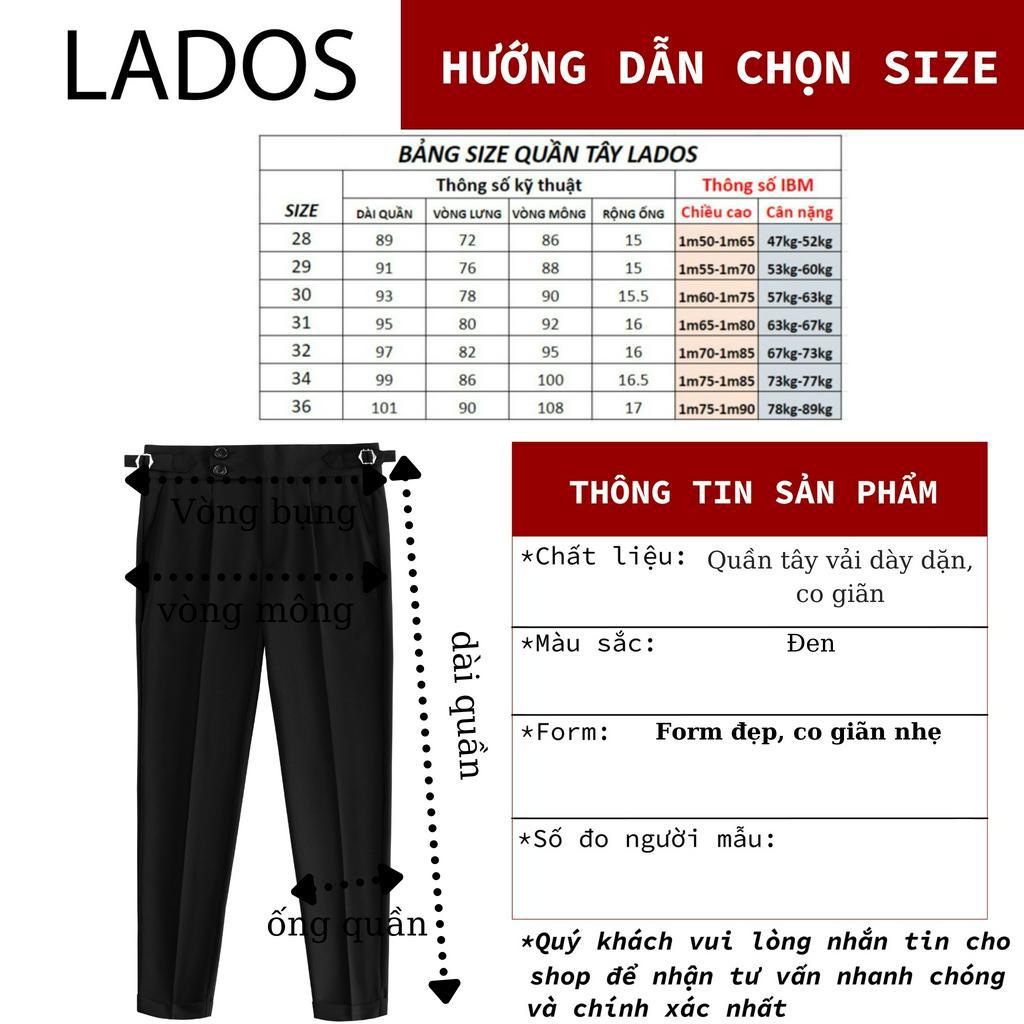 Quần tây âu nam cạp cao Sidetab cao cấp  LADOS-4093 form Hàn, chất vải đẹp, co giãn, sang trọng, lịch lãm