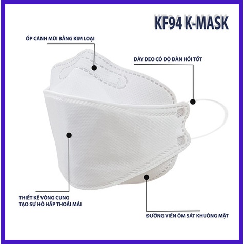 Khẩu trang KF94 , Khẩu trang 4D HD MASK AN PHONG túi 10 chiếc sản xuất theo công nghệ hàn quốc