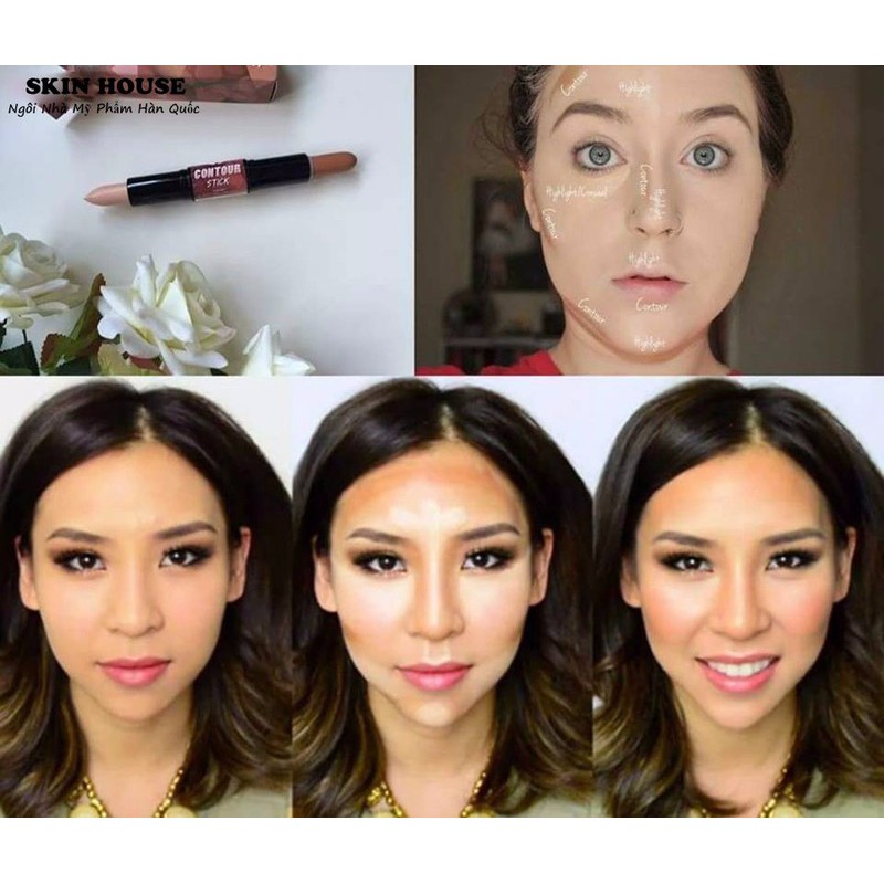 THỎI TẠO KHỐI + BẮT SÁNG 2 ĐẦU W7 HIGHLIGHT &amp; CONTOUR STICK