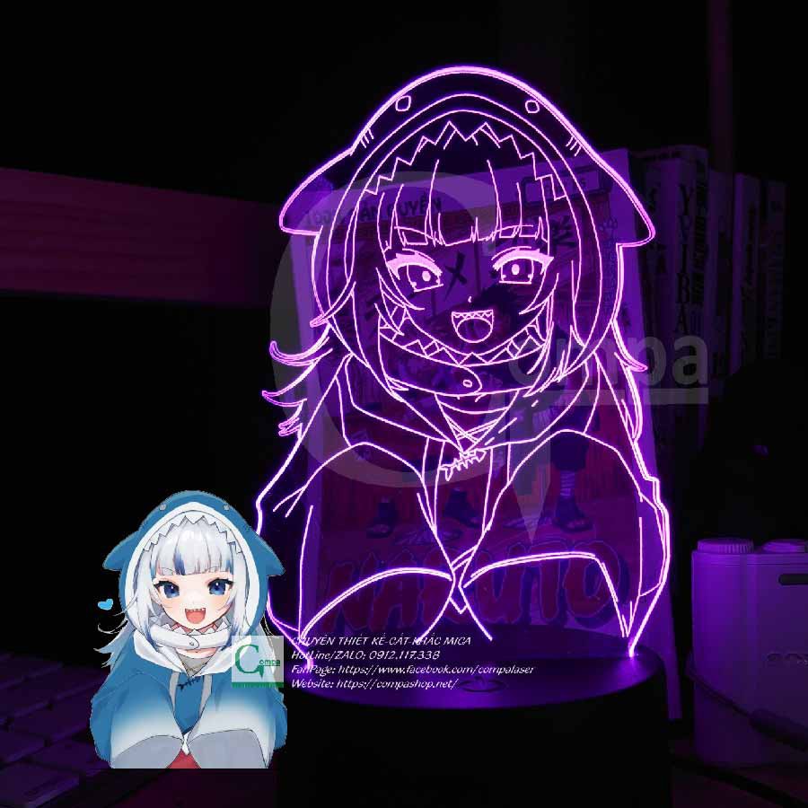 Đèn Ngủ Virtual YouTuber Gawr Gura Type 02 AVYT0502 16 MÀU TÙY CHỈNH COMPASHOP