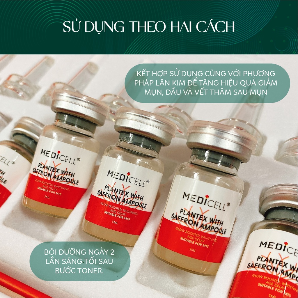 Tế bào gốc Plantex With Saffron Medicell, giảm mụn, giảm dầu nhờn, tái tạo da mụn, hết thâm - Lọ 5ml