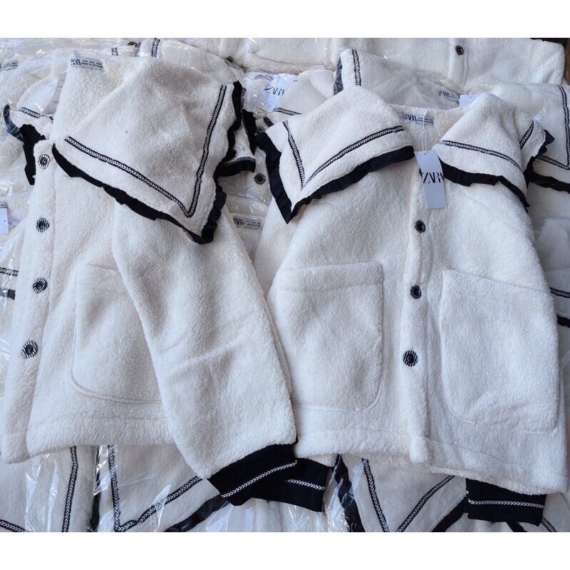 Áo Lông ❄️GIẢM CỰC SỐC❄️ Áo Khoác Cổ Thủy Thủ Màu Trắng | BigBuy360 - bigbuy360.vn