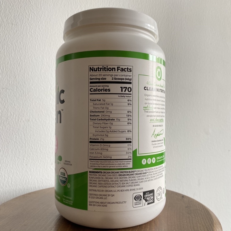Bột protein thực vật hữu cơ Orgain Organic Protein powder plant based vị cà phê đá Iced coffee 920 mẫu mới nhất order US