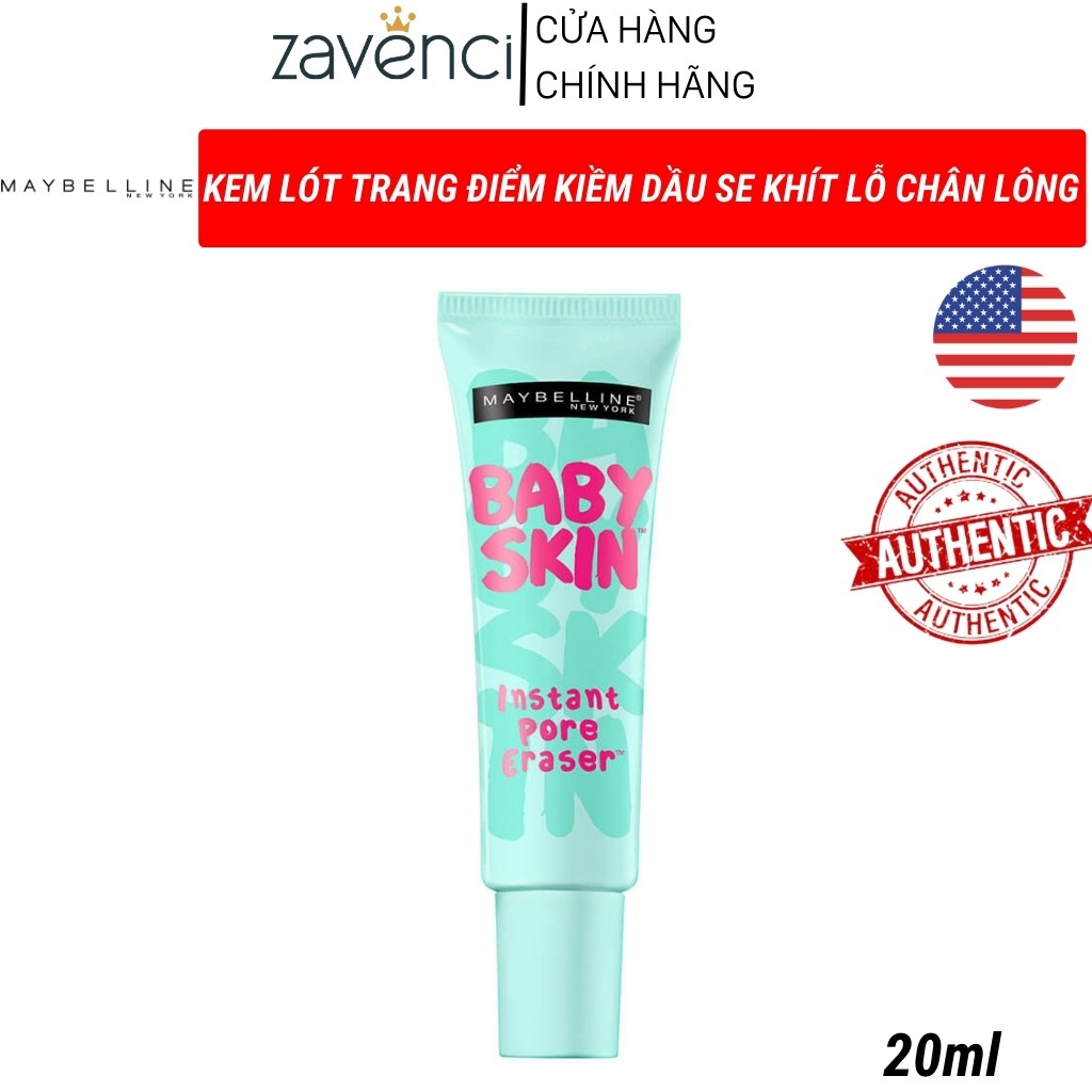 Kem Lót MAYBELLINE Baby Skin Instant Pore Eraser Kiểm Dầu Se Khít Lỗ Chân Lông Dùng Trước Khi Trang Điểm ( 20ml )