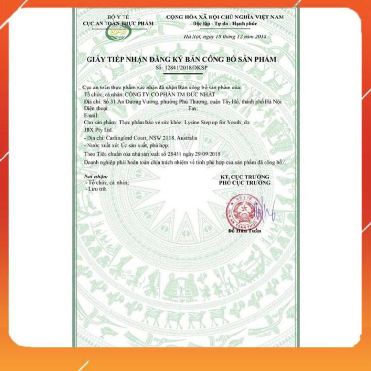 Lysine Bio Island [FREE SHIP_MẪU MỚI] viên tăng chiều cao 60 viên, cho bé trên 6 tuổi