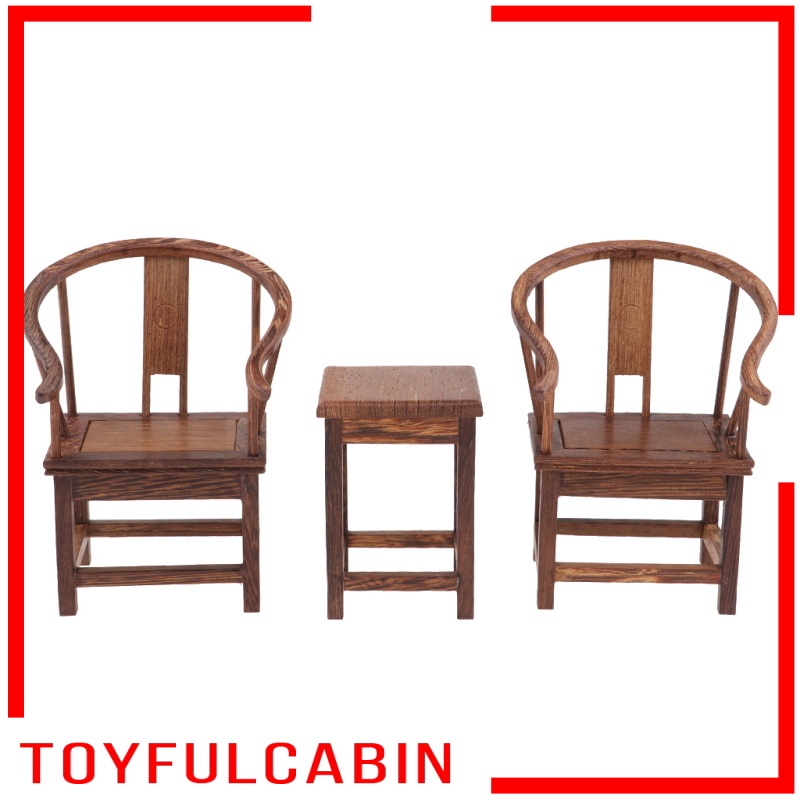 Bộ Bàn Ghế Ngồi Màu Trơn Phong Cách Vintage Cho Nhà Búp Bê