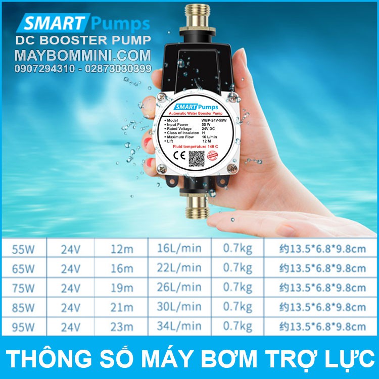 MÁY BƠM TĂNG ÁP CHO VÒI SEN 24V 65W 22L