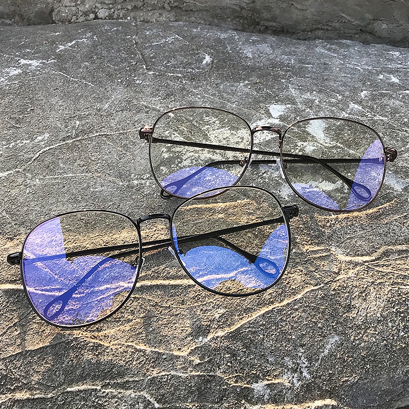 Mắt kính gọng tròn chống bức xạ phong cách Hàn Quốc thời trang trẻ trung cho nữ