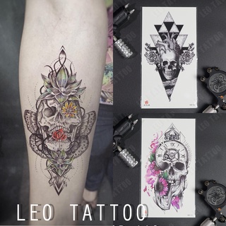 [Loại Ngắn Ngày] Hình Xăm Dán Chống Nước Đầu Lâu Chụp Ảnh, Đóng Phim, Dễ Dàng Tẩy Xóa - Dùng 2-5 Ngày (21x11cm)