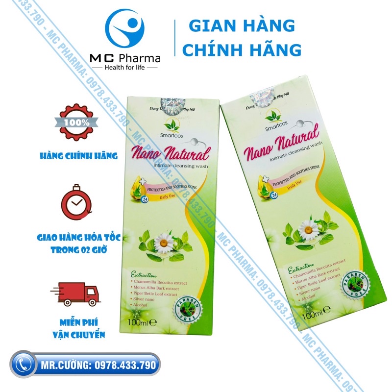 {Chính Hãng} Dung dịch vệ sinh Smartcos Nano Natural Học viện quân y