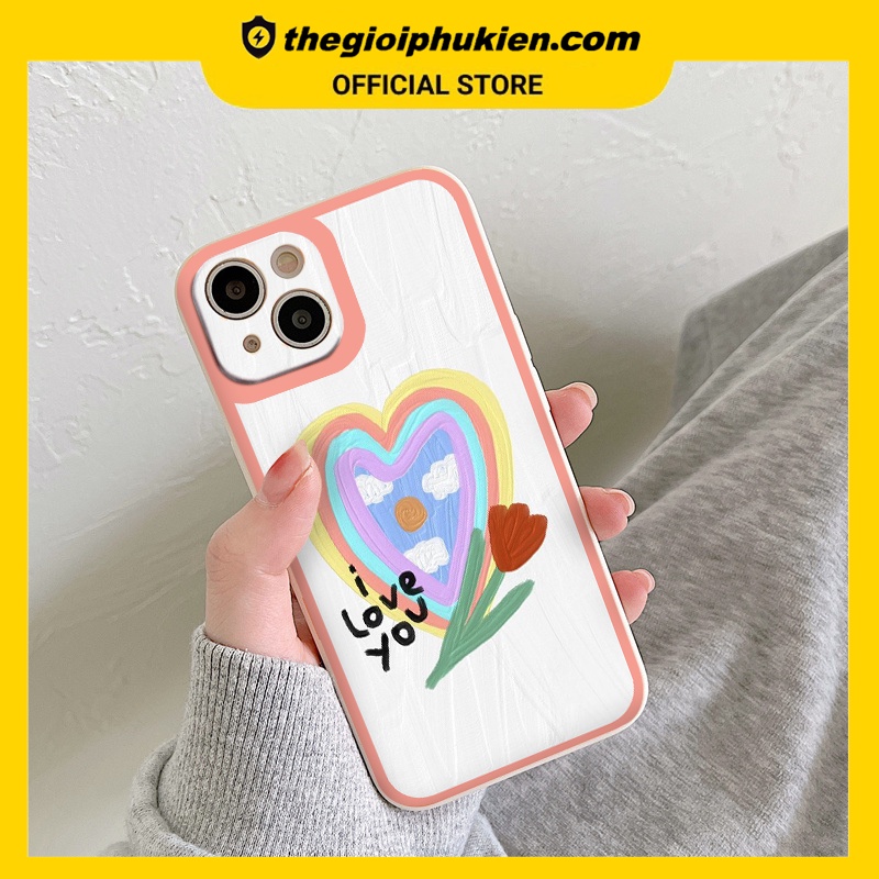 Ốp iphone - Ốp lưng iphone cạnh vuông I Love You dành cho ip 6 đến 14promax - ng210