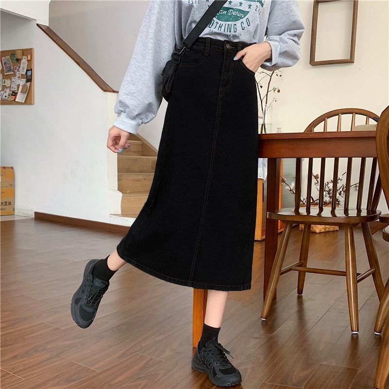 Chân váy jean Lưng Cao Thiết Kế Mới Thời Trang Mùa Hè Dành Cho Nữ 2022