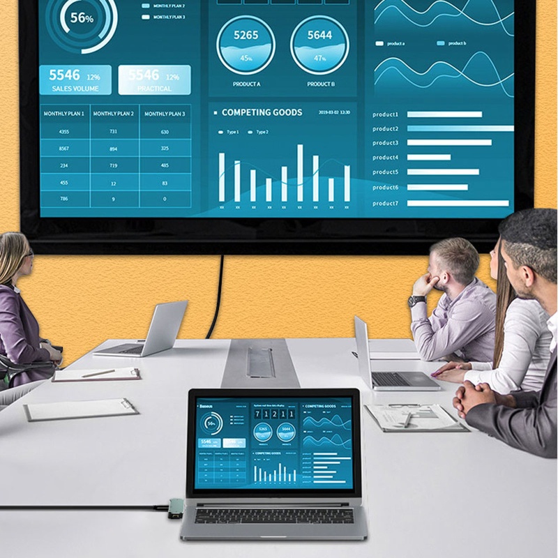 Hub 5 Cổng USB 3.1 2.0 Mở Rộng 3.5mm HDMI Bằng Hợp Kim Nhôm