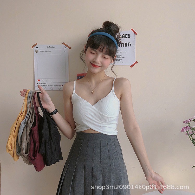 Áo bra thun tăm mềm mịn vạt chéo hở lưng