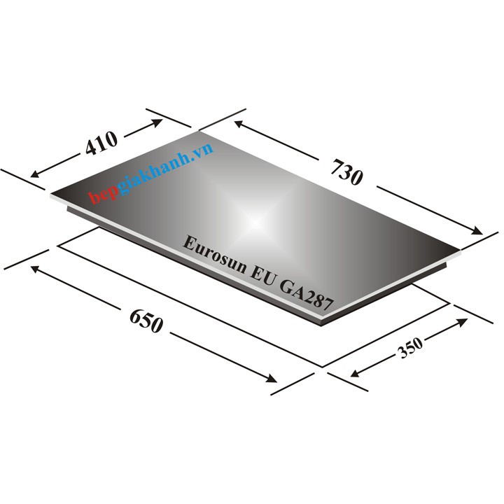 Bếp gas âm Eurosun EU GA287, bếp gas, bếp gas âm, bếp gas mini, bếp gas hồng ngoại, bếp gas đơn Hàng chính hãng