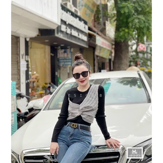 Áo len tăm phối tơ ngực
