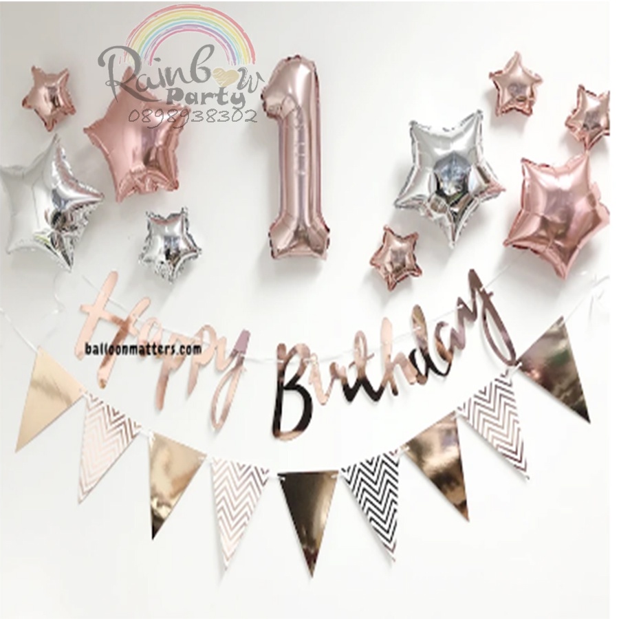 Set bong bóng trang trí sinh nhật đơn giản, tiện lợi