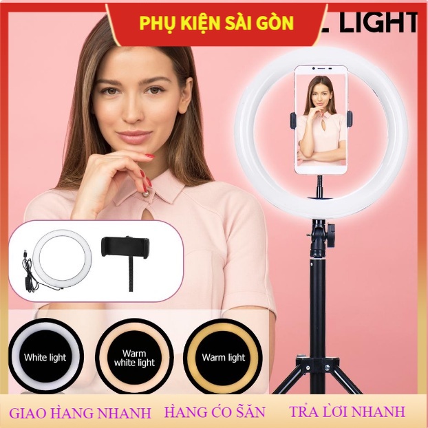 SHIP NHANH Đèn LED hỗ trợ ánh sáng livestream đèn trang điểm, chụp hình selfie 26CM / 33CM giá rẻ