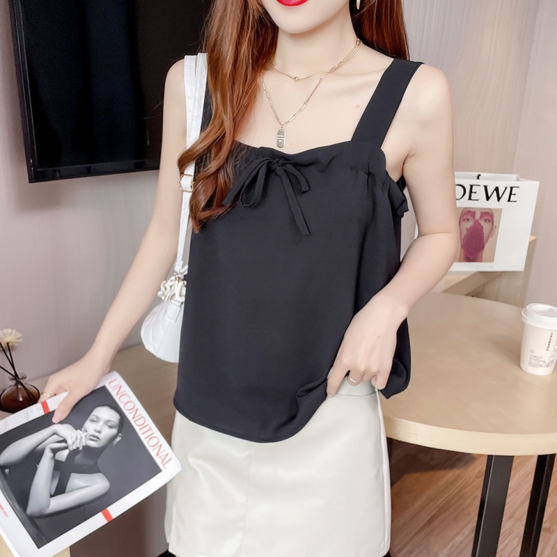 Áo Voan Không Tay Màu Sắc Đơn Giản 165277 Áo Camisole Kiểu Dáng Đơn Giản Hợp Thời Trang Dễ Phối Đồ Cho Nữ