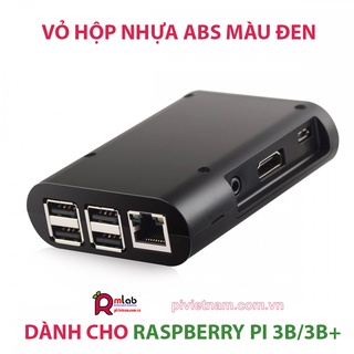 Vỏ hộp nhựa màu đen dành cho raspberry pi 3b/3b+