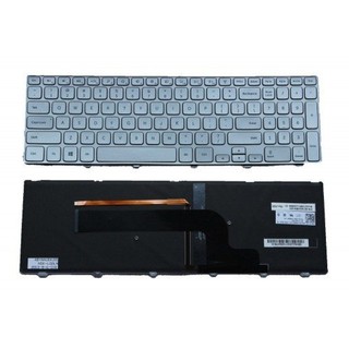 Bàn phím Laptop DELL Inspiron 15-7537 Có Đèn Backlight (Màu Bạc) - Hàng nhập khẩu