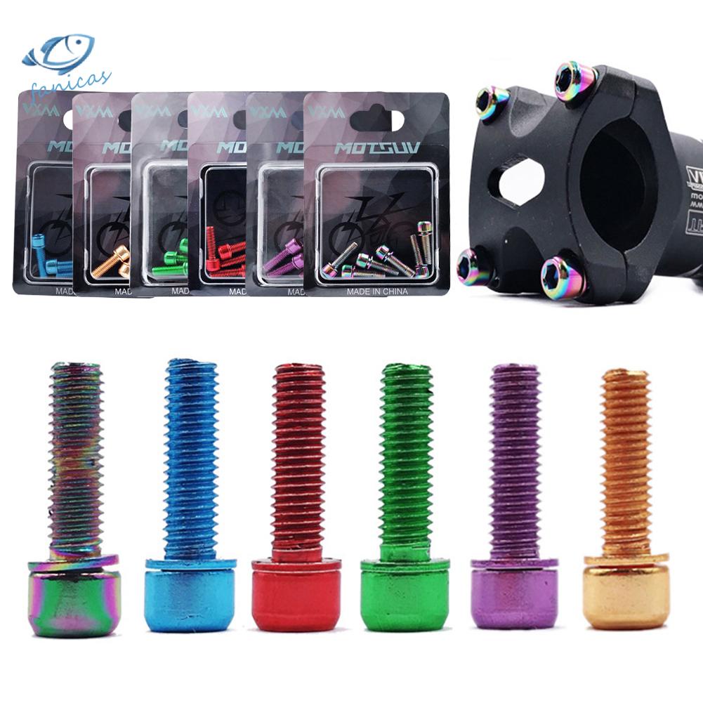 Set 6 Bu Lông M5X18Mm Bằng Titan Kèm Vòng Đệm Tiện Dụng Cho Xe Đạp Leo Núi
