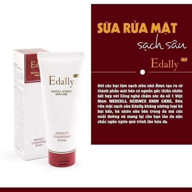 Sữa rửa mặt sạch sâu k khô da Edally