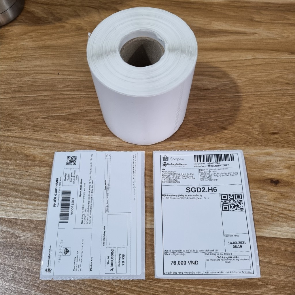 Tem nhiệt 75x100 - DECAL nhiệt 7.5x10cm in nhãn, in vận đơn