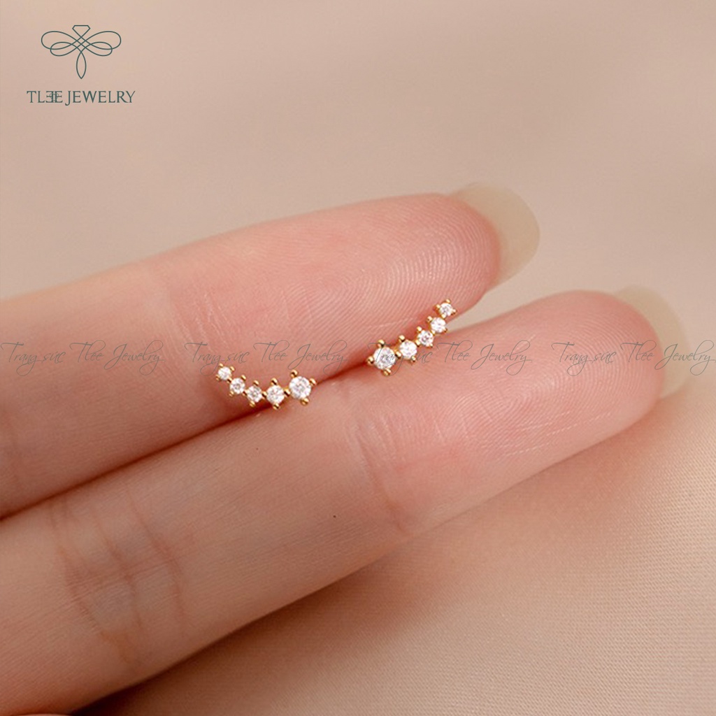 Khuyên tai bạc nữ TLEE sao băng lấp lánh NCJ B0100