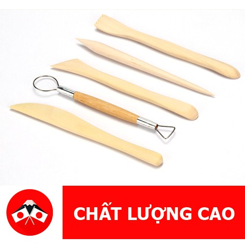 Dụng Cụ Điêu Khắc Tượng, Nặn Đất Sét Nhật 5 cây Gỗ Sồi 10 đầu cao cấp chính hãng Nhật Bản