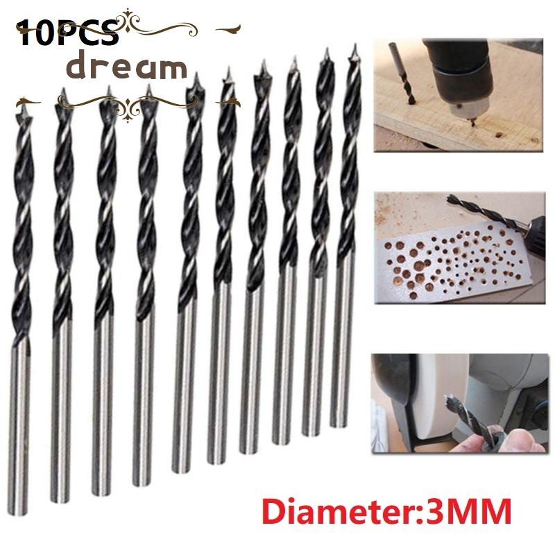 【DREAMLIFE】10Pcs 3mm Diameter Woodworking Drill Bit Wood Drills With Center Point Pack New