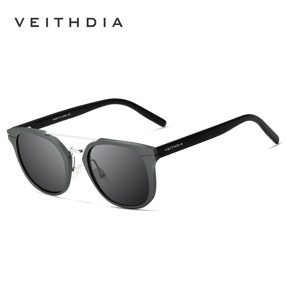 Kính mát chống nắng phân cực Veithdia 6392 gọng kiểu phi công cá tính cho nam